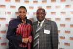 His Excellency Mr Royson Mukwena, High Commission for the Republic of Zambia, with Yvonne Chaka Chaka