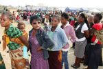 Mkushi residents queuing for medical services being offered by First Lady Dr Christine Kaseba in Central province on September 11,2013