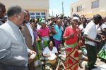 President Michael Sata being entertained PF Supporters s at Mansa airpot on Saturday -Picture by EDDIE MWANALEZA — at Mansa District, Zambia