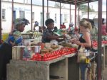 shopping for vegetables at the vegetable market in Serenje boma