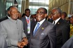 Sata and Mugabe at SADC meeting on the sidelines of the 22nd Ordinary Session of African Union at AU Conference Centre.