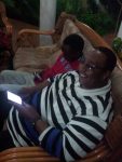 GBM with Grandson, busy on social media