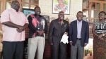 Kabimba, Dr Kaunda and 2 of his sons, Kambarage and Kaweche, and one of his daughters, Cheswa, at his residence