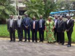 Kabimba with Zambian High Commission in LIlongwe, Malawi, pose for a photo with some of the staff