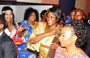 L-R: Congolese Musician M'bilia Bel, Ã‰lizabeth Tshala Muana Muidikay, alias Tshala Muana, First Lady Dr Christine Kaseba and Democratic Republic of Congo First Lady First Lady of DR Congo Olive Lembe Kabila after the closing of the Seventh First Spouses Roundtable of Comesa Summit at FLeuve Congo Hotel in Kinshasa, Democratic Republic of Congo on Feb 26,2014 -Picture by THOMAS NSAMA