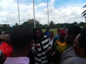 Monday Feb 24th 2014, photos of Sylvia Masebo with my sister, my lawyers and my people from chongwe at the Supreme Court and supporters