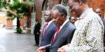 President Sata with Willa Mungomba and Gabriel Namulambe at statehouse