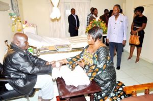 Dr Kaseba at Lusaka Trust Hospital visiting Dr Kenneth David Kaunda.2