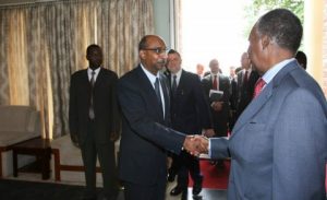Meeting with members of the Diplomatic Corps accredited to Zambia — at State House, Lusaka, Zambia. 1