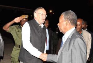 President Sata with Vice-President Dr Guy Scott and acting President Alexander Chikwanda shortly before departure at Kenneth Kaunda International Airport in Lusaka en route to Belgium, Brussels for the 4th EU-Africa Summit on March 29,2014