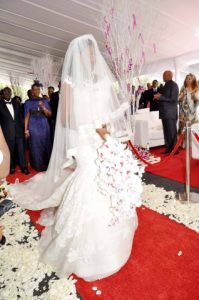 Zimbabwean President Robert Mugabe and First Lady Grace Mugabe during the wedding ceremony of their daughter Bona Mugabe and her husband Simba at their residence in Harare, Zimbabwe on March 1,2014 -Picture by THOMAS NSAMA