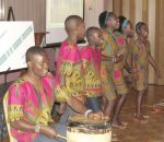 Performing various songs they’ve learned in class, Eustis, left, Eric, Frederick, Bertha, Dinas and Vivian, school children from Kitwe, Zambia, enjoy showcasing what they’ve learned.