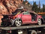 Pic- Kristin Hopkins’ car, missing since Apr. 29. She was found alive after car went off Hwy 285 in Park Co. @9NEWS