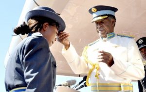 President Sata during the ZAF commissioning Parade in Livingstone on May 9,2014 -Picture by THOMAS NSAMA