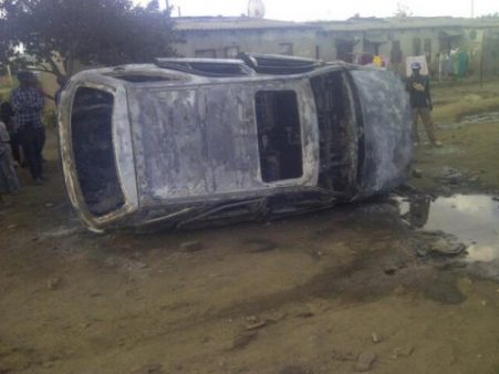 This is the Remains of Toyota Harrier belonging to Big Ben of #comesa burnt in #chibolya #Zambia - Phots by Rodgers Mumba ‏@mumslee2