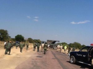 Police block HH in Limulunga, Western Province Picture courtesy of Hon. Munji Habeenzu