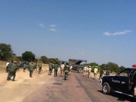 Police block HH in Limulunga, Western Province Picture courtesy of Hon. Munji Habeenzu