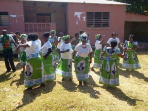 SIGNING AND DANCING, ANTI KABIMBA SONG AT THEIR PF OFFICE — in Kasama, Zambia.