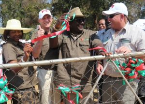 9 from l to r_ Zambia Diary Association President Mirriam Mazimba, Zanaco CEO Bruce Dick, Minister of Agriculture Wylbur Simuusa and ZNFU Vice President Graham Rae