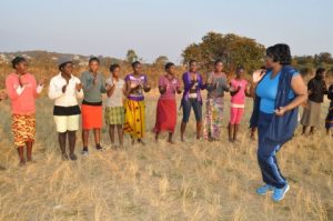 Dr Kaseba during the Teachers/Community Leaders/Pupils Mentorship Training Camp at Chinsali Girls Secondary School.