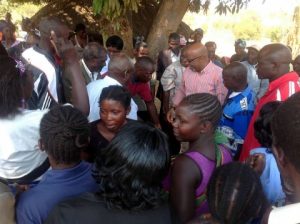 Dr Nevers Mumba arriving in Mangango