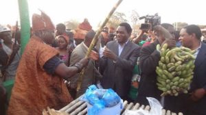 HH enjoying the Ubwilile Traditional Ceremony of the Bwile People of Chiengi District in Luapula Province.