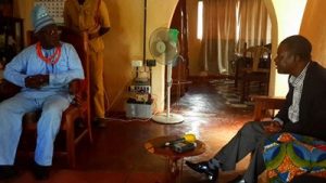 Mr Kabimba with Chief Mumbi of the Nsenga people in Petauke