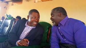 Mr Kabimba with Lupososhi Member of Parliament Lazarous Chungu Bwalya in Luwingu
