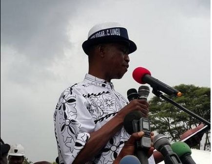 Crowds listening to Lungu