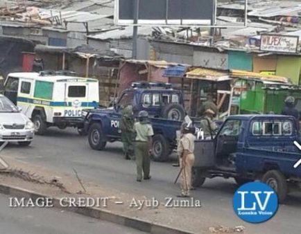 Police in riot gear in Central Lusaka - Someone sent me these photos just now from Lusaka - Lusakavoice.com