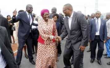 President Lungu appoints Mwamba as Ambassador to Malaysia Acting President Inonge Wina greets Emmanuel Mwamba after seeing- off President Lungu at Kenneth Kaunda International Airport who left for Addis Ababa, Ethiopia for the African Union Summit on January 29,2015 -Picture by THOMAS NSAMA