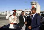 President Edgar Chagwa Lungu (right) being saluted by Mukuka Chipopola a defence attache at Zambian Embassy in Ethiopia at Bole International Airport in Ethiopia on Sunday,February 1,2015. PICTURE BY SALIM HENRY:STATE HOUSE