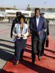 President Edgar Chagwa Lungu (right) talks to First Lady,Esther at Bole International Airport in Ethiopia on Sunday,February 1,2015. PICTURE BY SALIM HENRY:STATE HOUSE