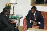 President Edgar Chagwa Lungu (right) talks to South Sudan Rebel Leader Riek Machar during a meeting at Sheraton Hotel in Addis Ababa,Ethiopia on Saturday,January 31,2015. PICTURE BY SALIM HENRY:STATE HOUSE