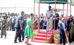 Acting President Ngosa Simbyakula officiates at Youth Day Celebrations at the Freedom Statue in Lusaka on March 12,2015