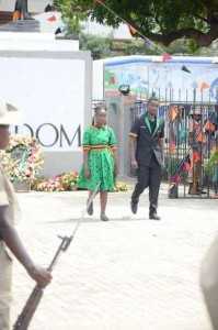 Acting President Ngosa Simbyakula officiates at Youth Day Celebrations at the Freedom Statue in Lusaka on March 12,2015