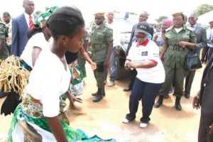 Mrs Lungu dances, International Women's Day in Lusaka,Zambia on Sunday,March 8,2015
