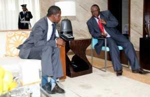 President Edgar Lungu talks to Zambia army Commander Lt Gen Paul Miyova of MGM Grand Hotel in Sanya ,China on Friday 27-03-2015 -PICTURE BY EDDIE MWANALEZA:STATEHOUSE.