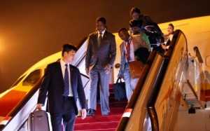 President Edgar Chagwa Lungu has arrived in Shenzhen, China aboard Hainan airlines on continued State Visit on March 31, 2015. The plane carrying the President touched down at Shenzhen Airport at 20:53 hours ( China Time) -Pictures by THOMAS NSAMA AND EDDIE MWANALEZA