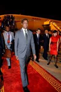 President Edgar Chagwa Lungu has arrived in Shenzhen, China aboard Hainan airlines on continued State Visit on March 31, 2015. The plane carrying the President touched down at Shenzhen Airport at 20:53 hours ( China Time) -Pictures by THOMAS NSAMA AND EDDIE MWANALEZA