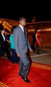 President Edgar Chagwa Lungu has arrived in Shenzhen, China aboard Hainan airlines on continued State Visit on March 31, 2015. The plane carrying the President touched down at Shenzhen Airport at 20:53 hours ( China Time) -Pictures by THOMAS NSAMA AND EDDIE MWANALEZA