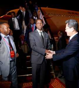 President Edgar Chagwa Lungu has arrived in Shenzhen, China aboard Hainan airlines on continued State Visit on March 31, 2015. The plane carrying the President touched down at Shenzhen Airport at 20:53 hours ( China Time) -Pictures by THOMAS NSAMA AND EDDIE MWANALEZA