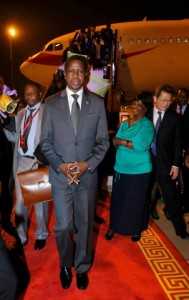 President Edgar Chagwa Lungu has arrived in Shenzhen, China aboard Hainan airlines on continued State Visit on March 31, 2015. The plane carrying the President touched down at Shenzhen Airport at 20:53 hours ( China Time) -Pictures by THOMAS NSAMA AND EDDIE MWANALEZA