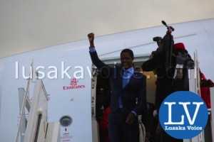 Edgar lungu's Arrival from China, Emirates - Photo Credit Jean Mandela - Lusakavoice.com