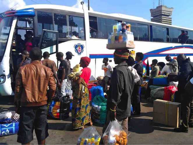 Lusaka intercity bus terminus.
