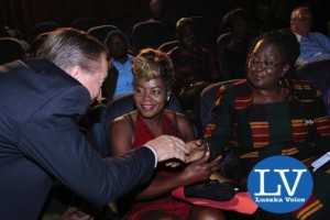 Peter Cottan, Esther Phiri and Minister EmerineKabanshi