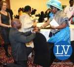 Deputy Minister of Home Affairs Col Garry Chanda greeting Chieftainess Nkomesha Mukamambo II , looking on is UNHCR ‘s – Photo Credit Jean Mandela – Lusakavoice.com