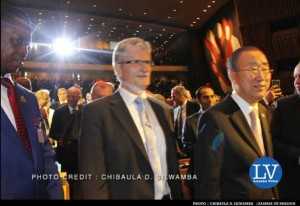 PRESIDENT LUNGU, PRESIDENT OF THE GENERAL ASSEMBLY AND BAN KI MOON