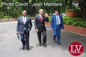 Bharti Airtel CEO and Chairman Sunil Bharti Mittal with Airtel Networks Zambia Plc Board Chairman George Sokota and Airtel Africa MD & CEO Christian da Faria