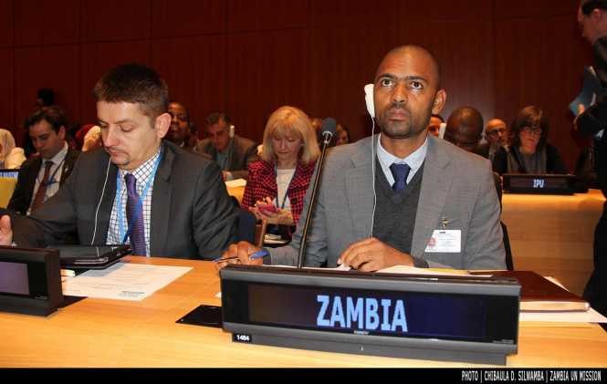 Minister of Youth, Sport and Child Development Vincent Mwale at the UN Economic and Social Council (ECOSOC) Youth Forum in New York, USA, 2 February 2016. Photo | Chibaula D. Silwamba | Zambia UN Mission